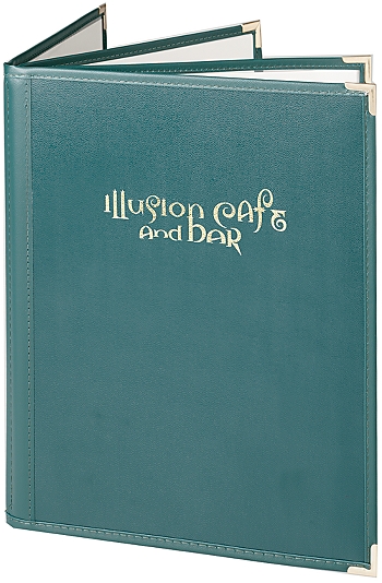Book 4 Imitation Leather Menu, 8.5x11, Glossy (Letter Size)