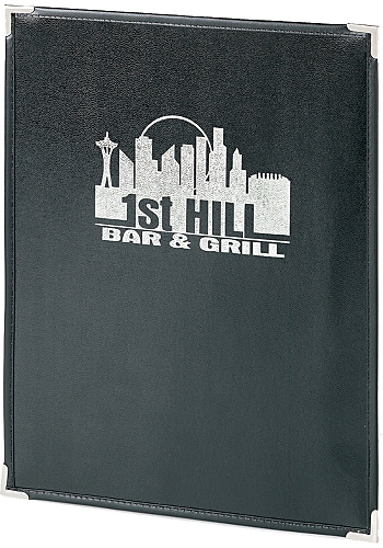 Single Pocket Imitation Leather Menu, 8.5x11, Glossy (Letter Size)