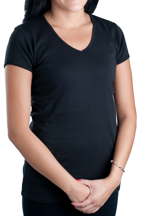 Junior Ladies Cap Sleeve V Neck Tee