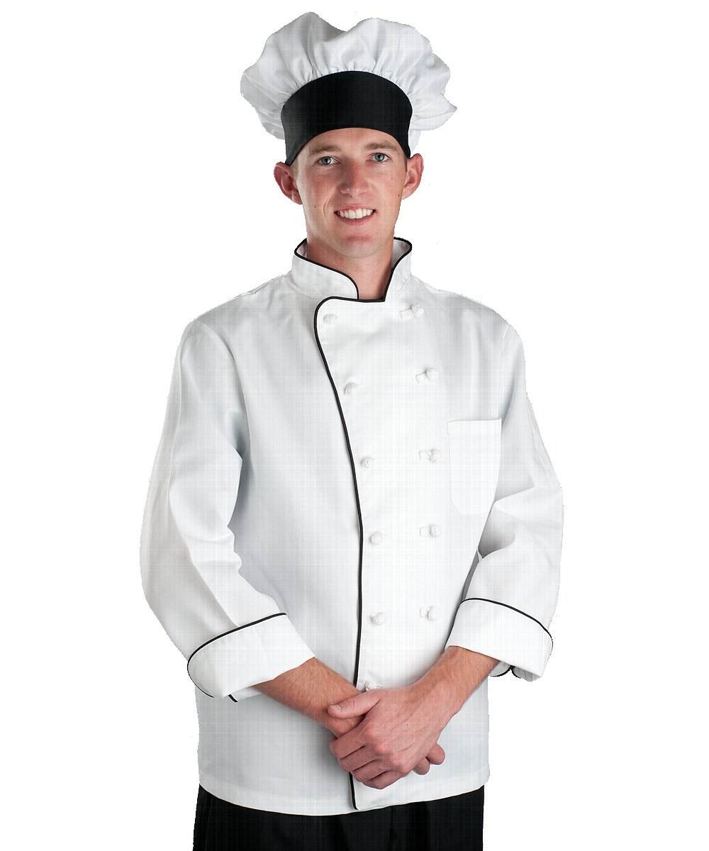 Executive Chef Coat with Black Piping