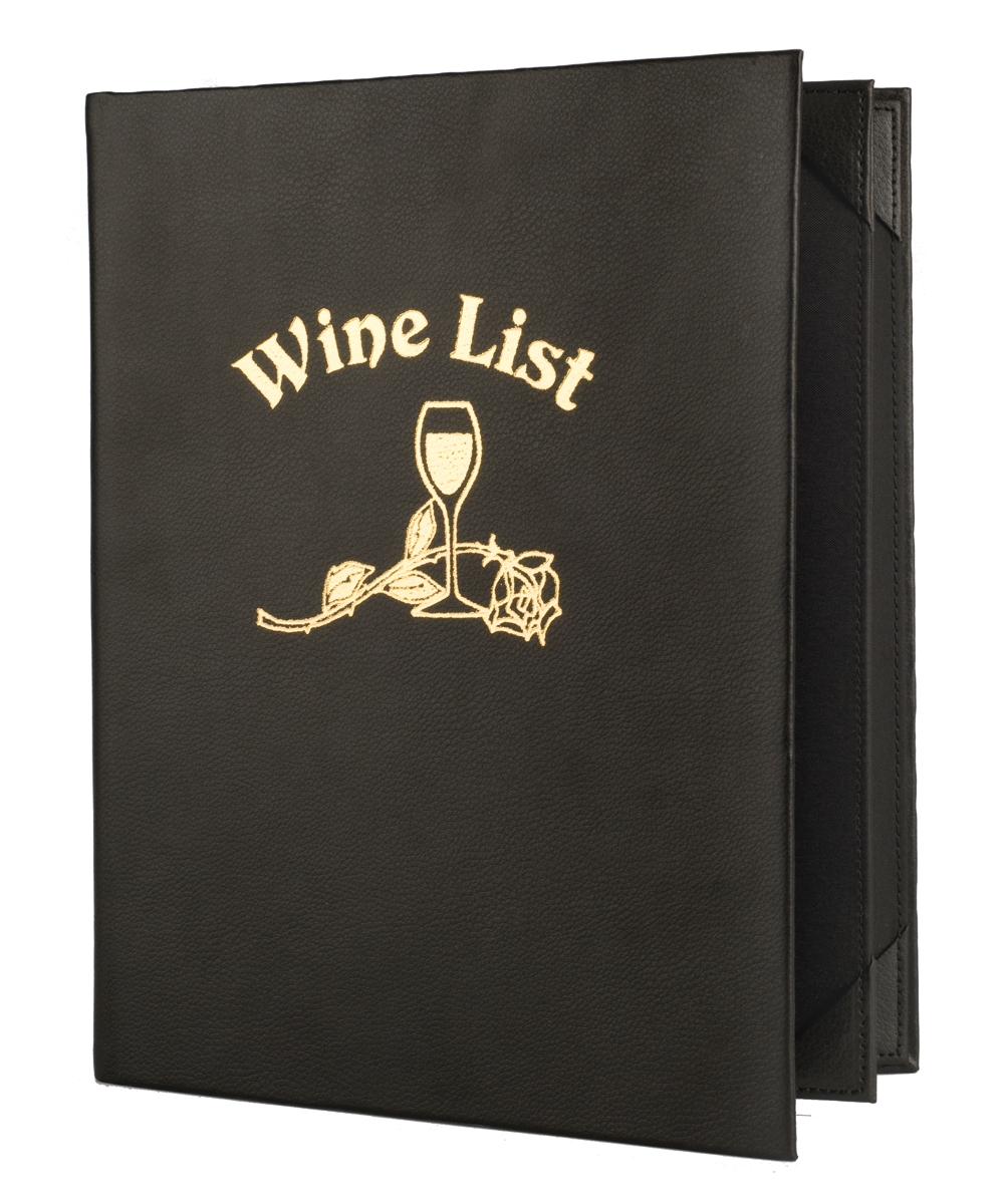 Book 3 Bonded Leather Wine List, 8.5x11