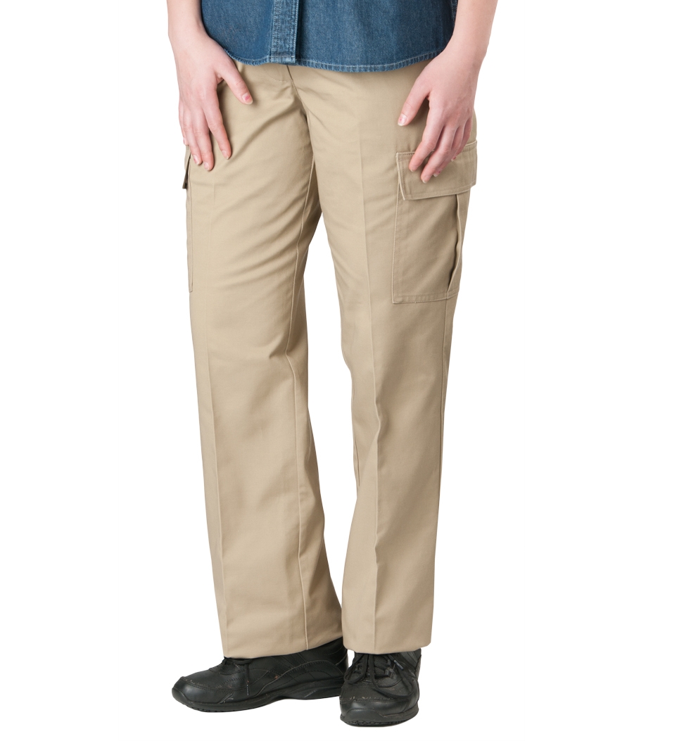 Womens Flat Front Cargo Pants