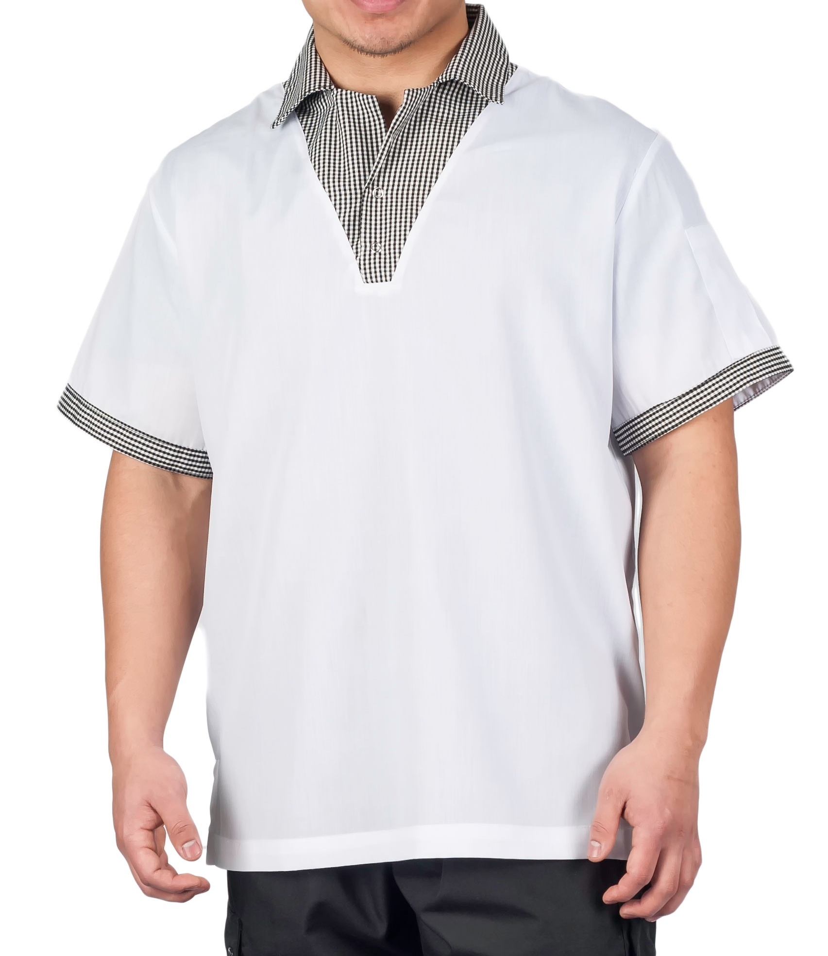 Check Trim Cook Shirt