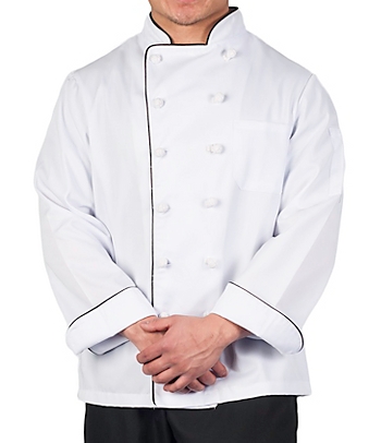 Executive Chef Coat with Black Piping