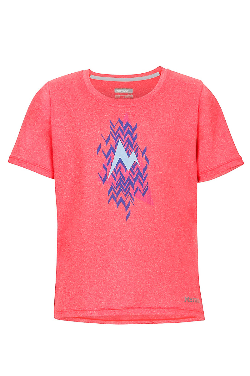 Girl's Post Time Tee SS, Bright Pink Heather, large