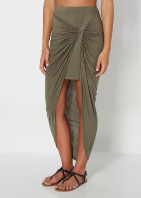 twisted midi skirt