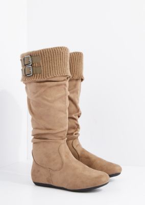 knee high boots with sweater cuff