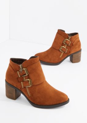 double buckle booties