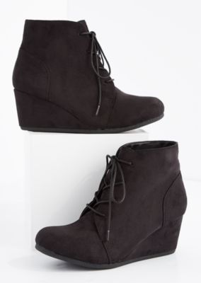 wide width wedge booties