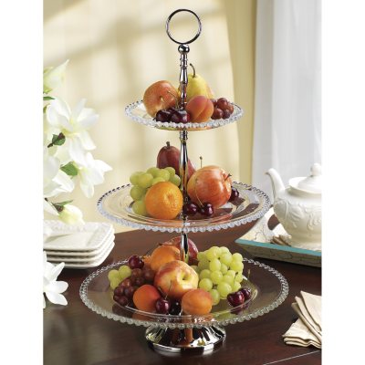 Godinger Shannon Crystal Chesterfield 3-Tier Crystal Server