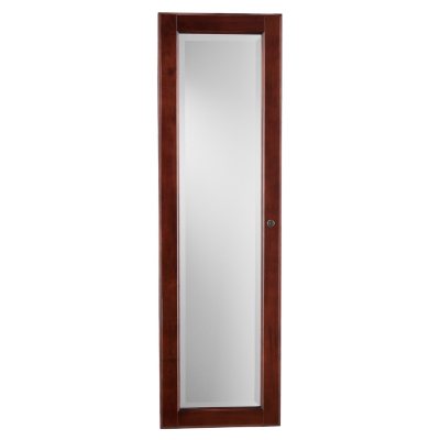 "Hideaway" Wall Mount Jewelry Mirror - Cherry