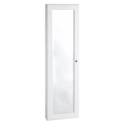 "Hideaway" Wall Mount Jewelry Mirror - White