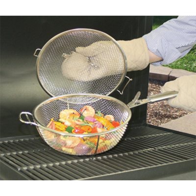 Backyard Classic Stainless Steel Mesh Basket w/ Lid.  Ends: May 20, 2013 3:15:00 PM CDT