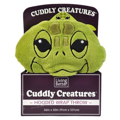 Cuddly Creatures Hooded Wrap Throw - Turtle