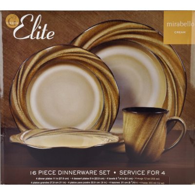 Gibson Elite Mirabellow 16 Piece Dinner Set - Cream.  Ends: May 23, 2012 11:23:00 PM CDT