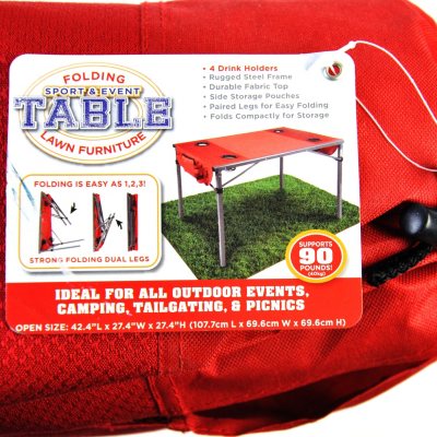 Folding Outdoor Table - Red