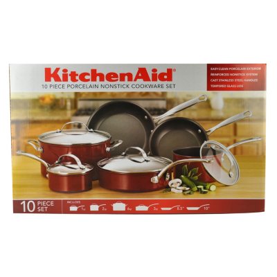 KitchenAid Cookware Set - Red - 10 pcs..  Ends: May 23, 2012 8:00:00 PM CDT