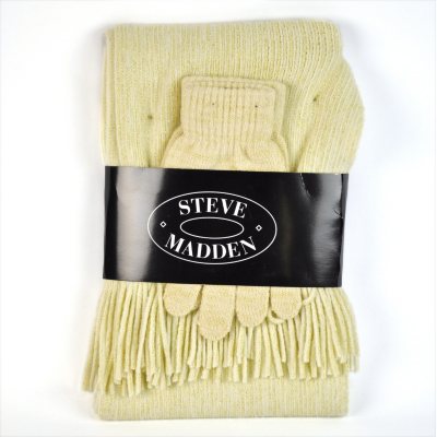 Steve Madden Scarf And Glove Set - Ivory
