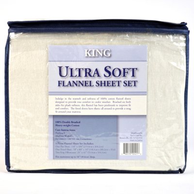 King-Sized Flannel Sheet Set - White.  Ends: May 20, 2013 3:15:00 PM CDT