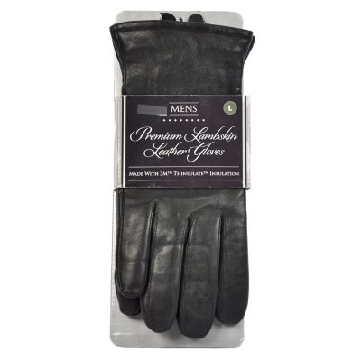 Premium Lambskin Leather Gloves for Men - Black - Large.  Ends: May 19, 2013 1:35:00 AM CDT
