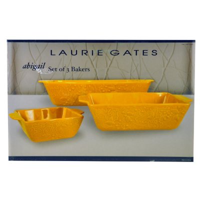 Laurie Gates 3 Piece Bakeware Set - Yellow.  Ends: May 16, 2012 7:12:32 AM CDT