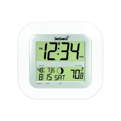 SkyScan Wireless Digital Wall Clock - White