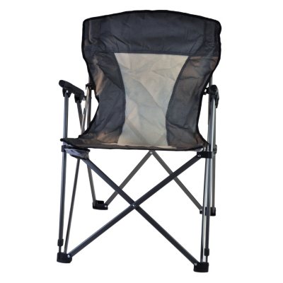Folding Camp Chair w/Padded Arm Rests - Gray.  Ends: May 20, 2013 9:00:00 AM CDT