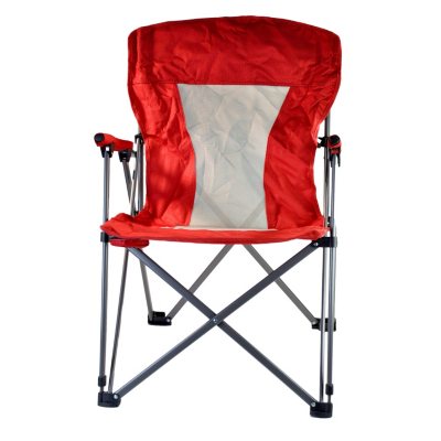 Folding Camp Chair w/Padded Arm Rests - Red.  Ends: May 19, 2013 1:32:00 AM CDT