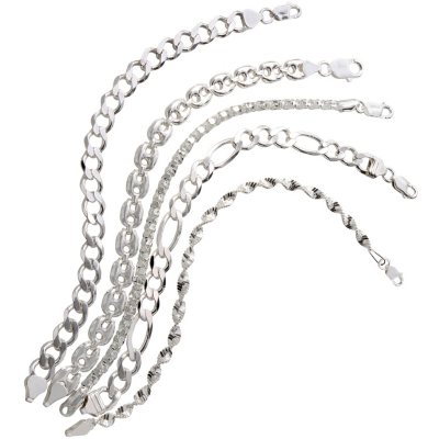 Set of 5 Assorted Sterling Silver Bracelets - 7.5".  Ends: May 25, 2013 1:00:00 PM CDT