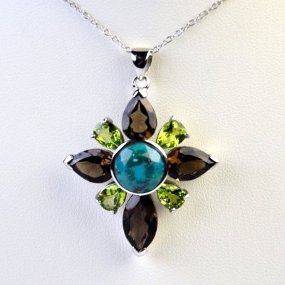 925 Pendant Multi Genuine Stone.  Ends: May 19, 2013 1:00:00 AM CDT
