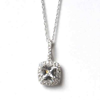 White Topaz & White Sapphire Pendant.  Ends: May 19, 2013 9:40:00 AM CDT