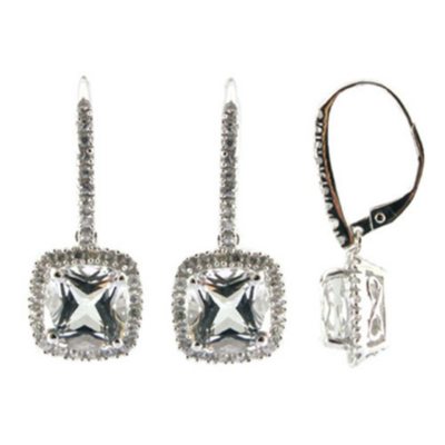 White Topaz and White Sapphire Earrings