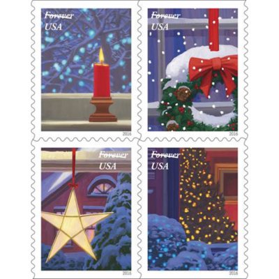 Holiday Forever USPS Postage Stamps - 40 stamps - 2 sheets