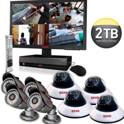 Revo 16 Channel Security System with 2TB Hard Drive & 8 High-Resolution 600TVL Cameras