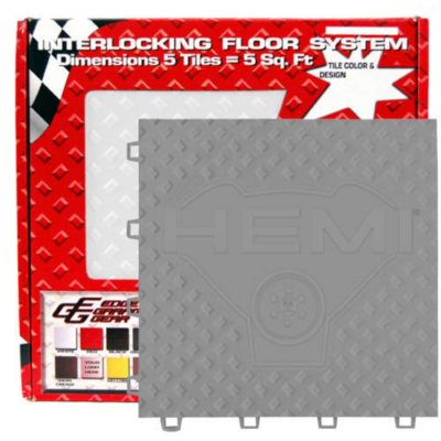 Garage Floor Tile - Dodge HEMI - Graphite - 5 pc.