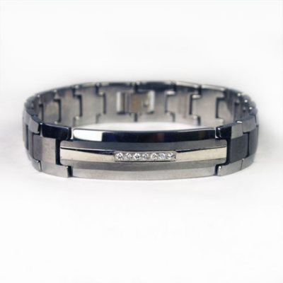 Tungsten with Stainless Steel & Diamonds Bracelet.  Ends: Jun 20, 2013 12:00:00 AM CDT