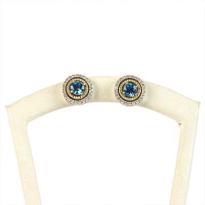 Blue Topaz & Diamond 925&14Kt Birth Ears.  Ends: Jun 19, 2013 3:00:00 PM CDT