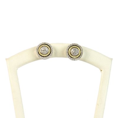 0.20 CT. T.W. Diamond Birthstone Earrings in Sterling Silver and 14K Yellow Gold.  Ends: May 25, 2013 1:00:00 PM CDT