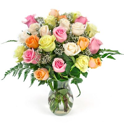 Mixed Rose Bouquet - Assorted Pastel - 2 Dozen