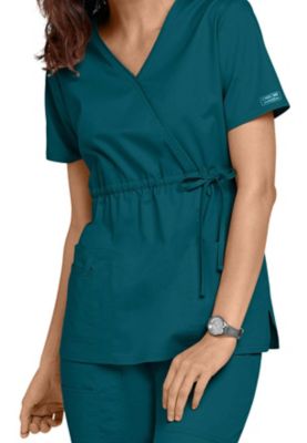 Cherokee Workwear Core Stretch empire wrap scrub top.