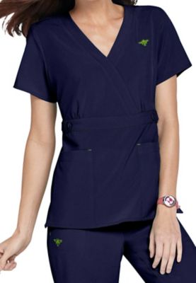 Med Couture Gold warmup scrub jacket Scrubs and Beyond