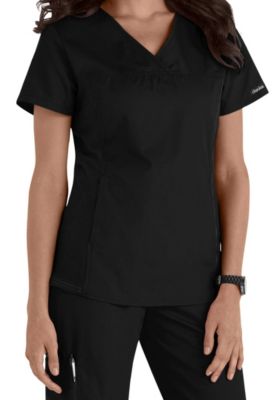 Cherokee Flexibles V-neck Tops - Black - 2X