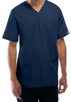 Cherokee Workwear Tall Unisex V-neck Scrub Tops - Navy - L