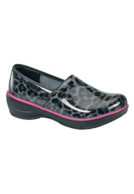 leopard nursing clogs