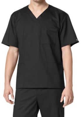 WonderWork Men's V-neck Tops - Black - 2X
