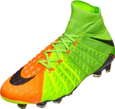 nike football boots green and orange