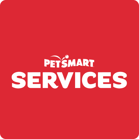 PetSmart Services message, Training logo, PetsHotel logo, Grooming logo & Doggie Day Camp logo