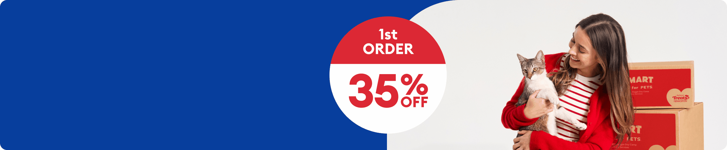 Rotating 1st order 35% OFF, 2nd order 20% OFF, 3rd order 10% OFF in white on red background
