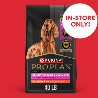 Purina Pro Plan dog food and 10X points in-store only callout
