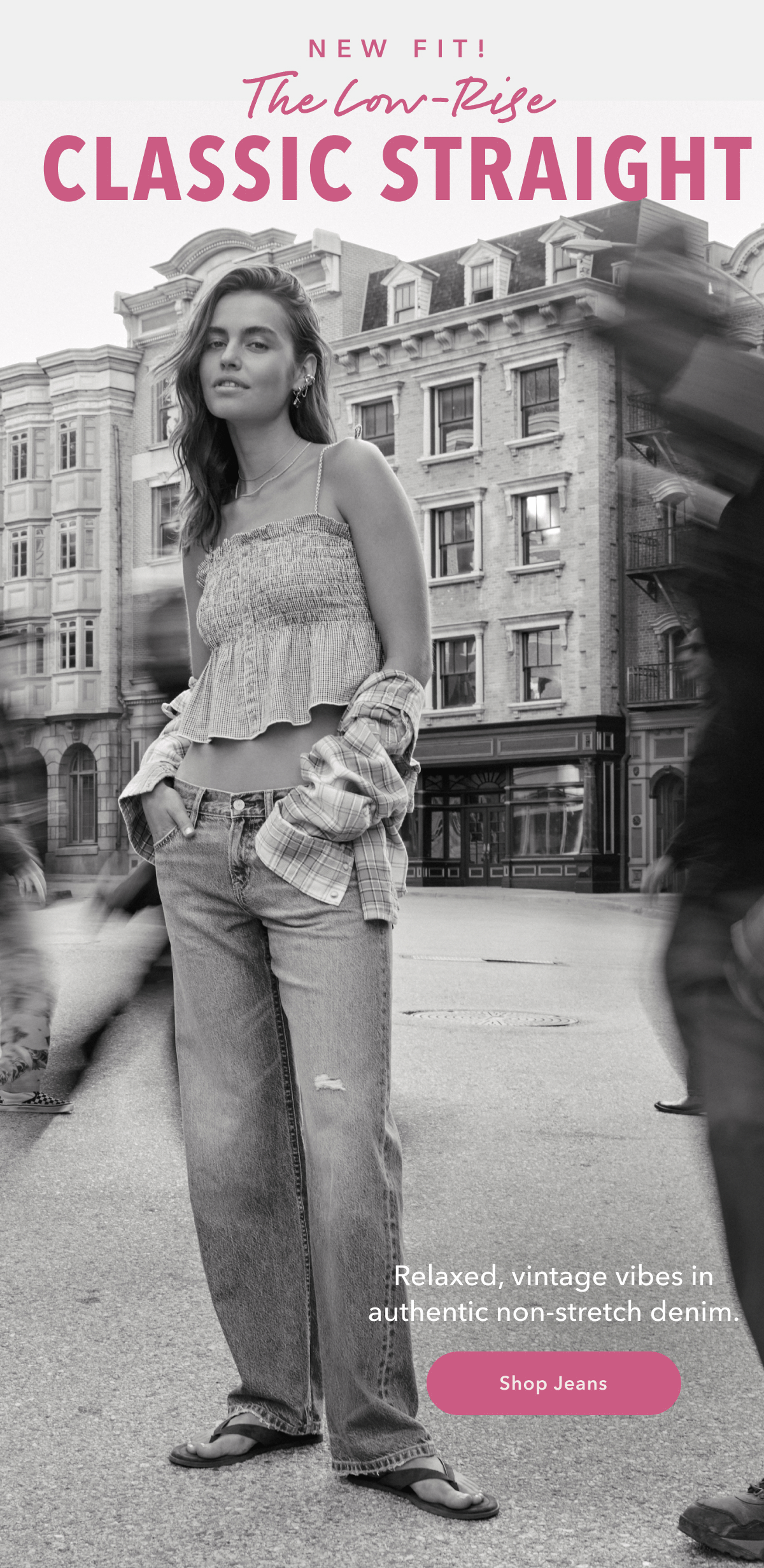 New Fit! The Low-Rise Classic Straight | Relaxed, vintage vibes in authentic non-stretch denim. Shop Jeans